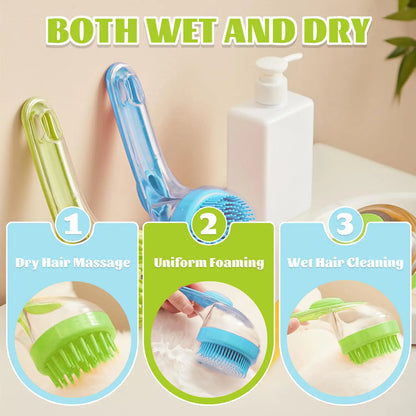 Pet Bath Brush with Integrated Shampoo Dispenser for Dogs and Cats - Ergonomic Design for Gentle Massage and Easy Grooming