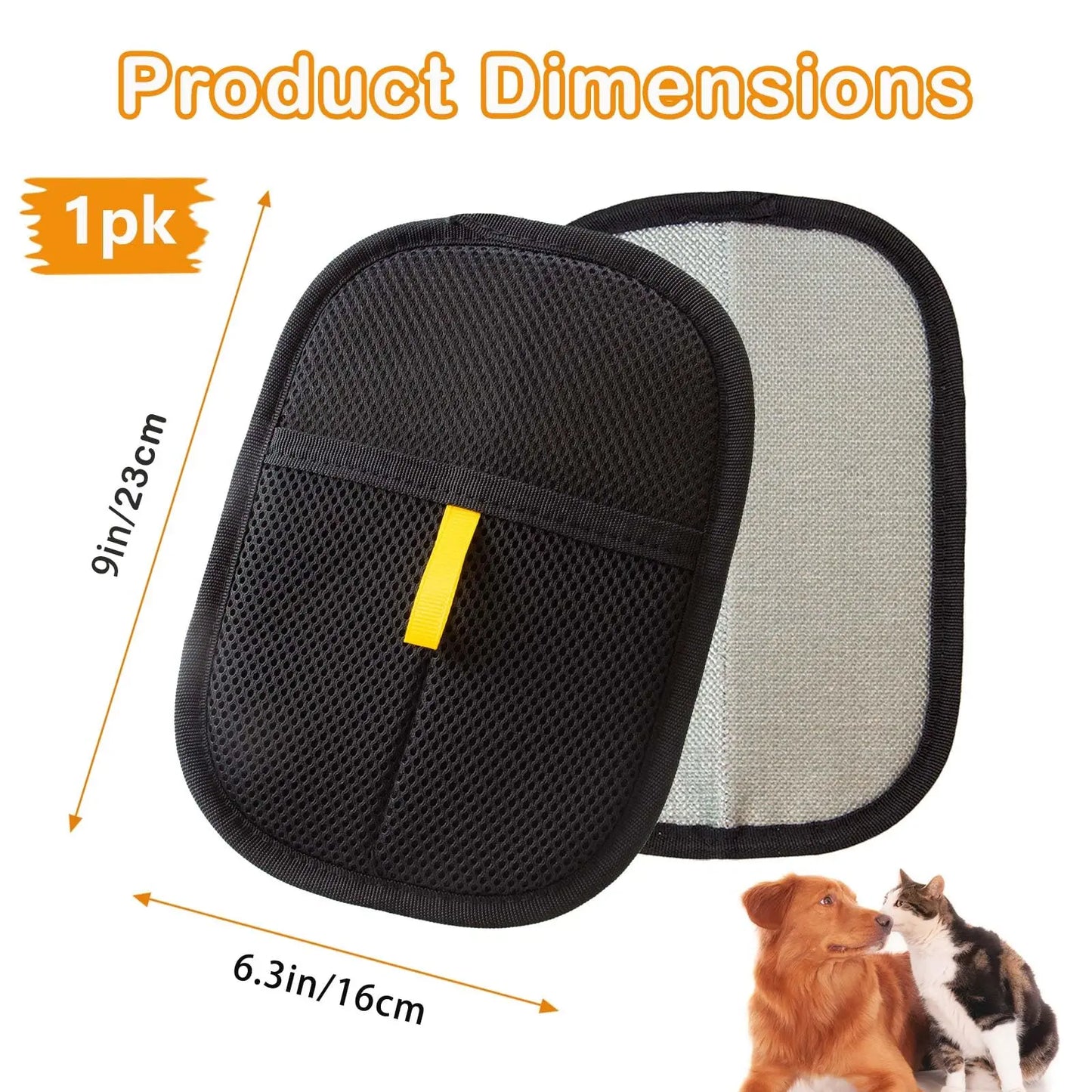 Pet Hair Removal Glove - Electrostatic Brush for Efficient Cat and Dog Hair Removal on Furniture, Carpets, and Car Seats (Black, Single Pack)