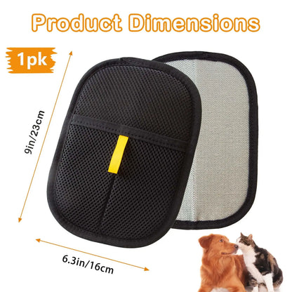 Pet Hair Removal Glove - Electrostatic Brush for Efficient Cat and Dog Hair Removal on Furniture, Carpets, and Car Seats (Black, Single Pack)