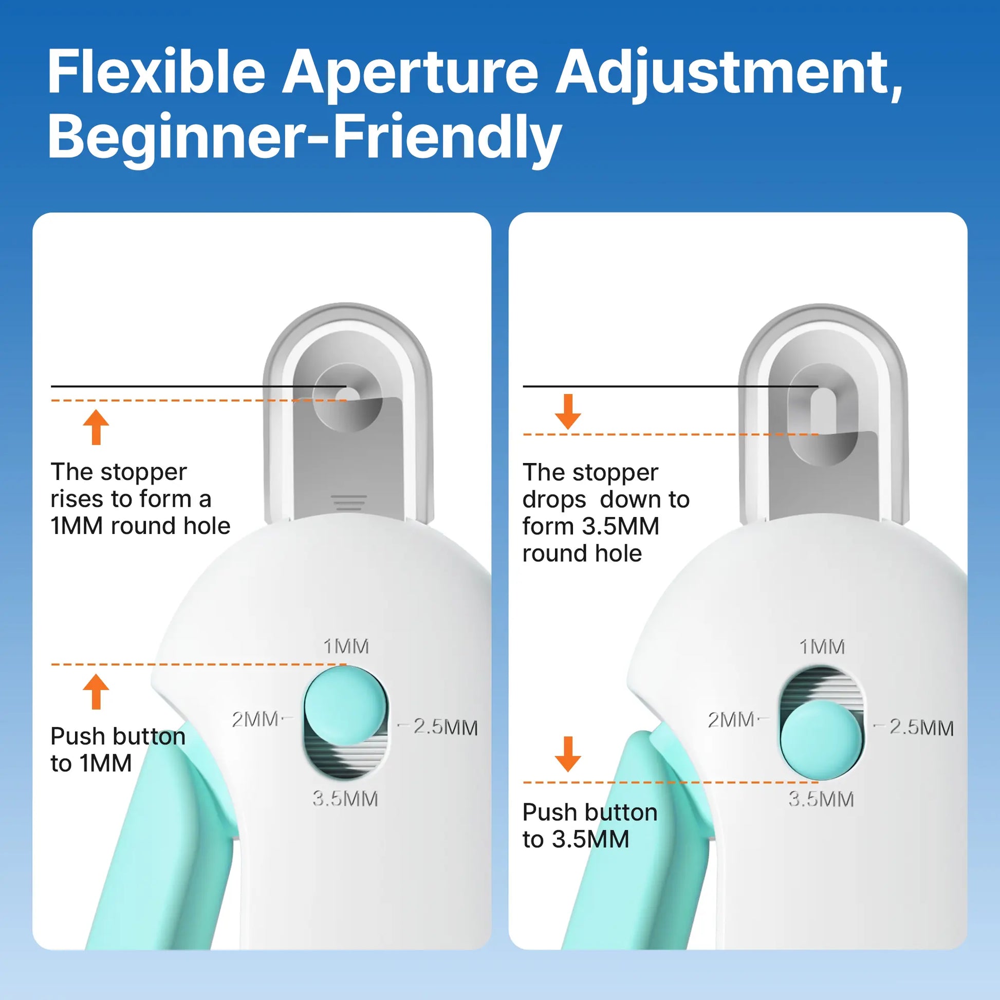 Potaroma Adjustable Cat Nail Clipper with Integrated Nail File | Safe Trimming Tool for Kittens and Indoor Cats | Anti-Splash Design for Pet Grooming (Blue)