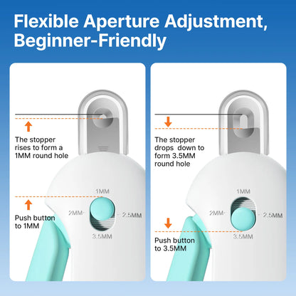 Potaroma Adjustable Cat Nail Clipper with Integrated Nail File | Safe Trimming Tool for Kittens and Indoor Cats | Anti-Splash Design for Pet Grooming (Blue)