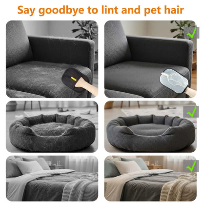 Pet Hair Removal Glove - Electrostatic Brush for Efficient Cat and Dog Hair Removal on Furniture, Carpets, and Car Seats (Black, Single Pack)