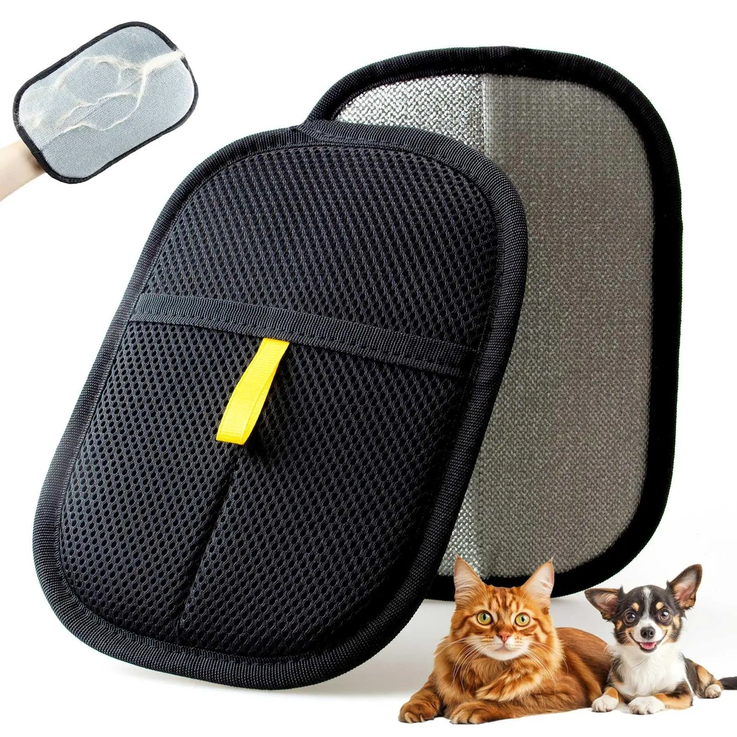 Pet Hair Removal Glove - Electrostatic Brush for Efficient Cat and Dog Hair Removal on Furniture, Carpets, and Car Seats (Black, Single Pack)