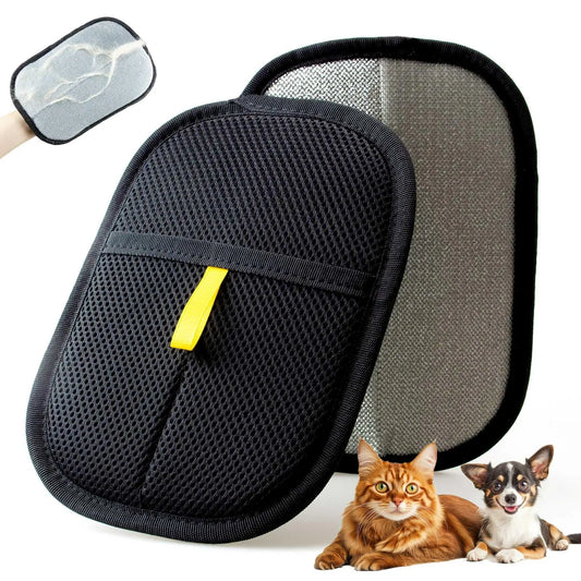 Pet Hair Removal Glove - Electrostatic Brush for Efficient Cat and Dog Hair Removal on Furniture, Carpets, and Car Seats (Black, Single Pack)