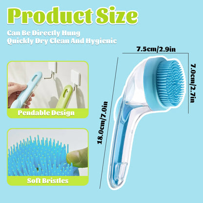 Pet Bath Brush with Integrated Shampoo Dispenser for Dogs and Cats - Ergonomic Design for Gentle Massage and Easy Grooming