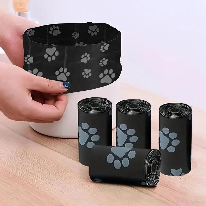 Solid Color Printed Pet Waste Bags, Portable Poop Bag Dispenser for Dog Walks, Easy Clean Cleaning Bags for Pets