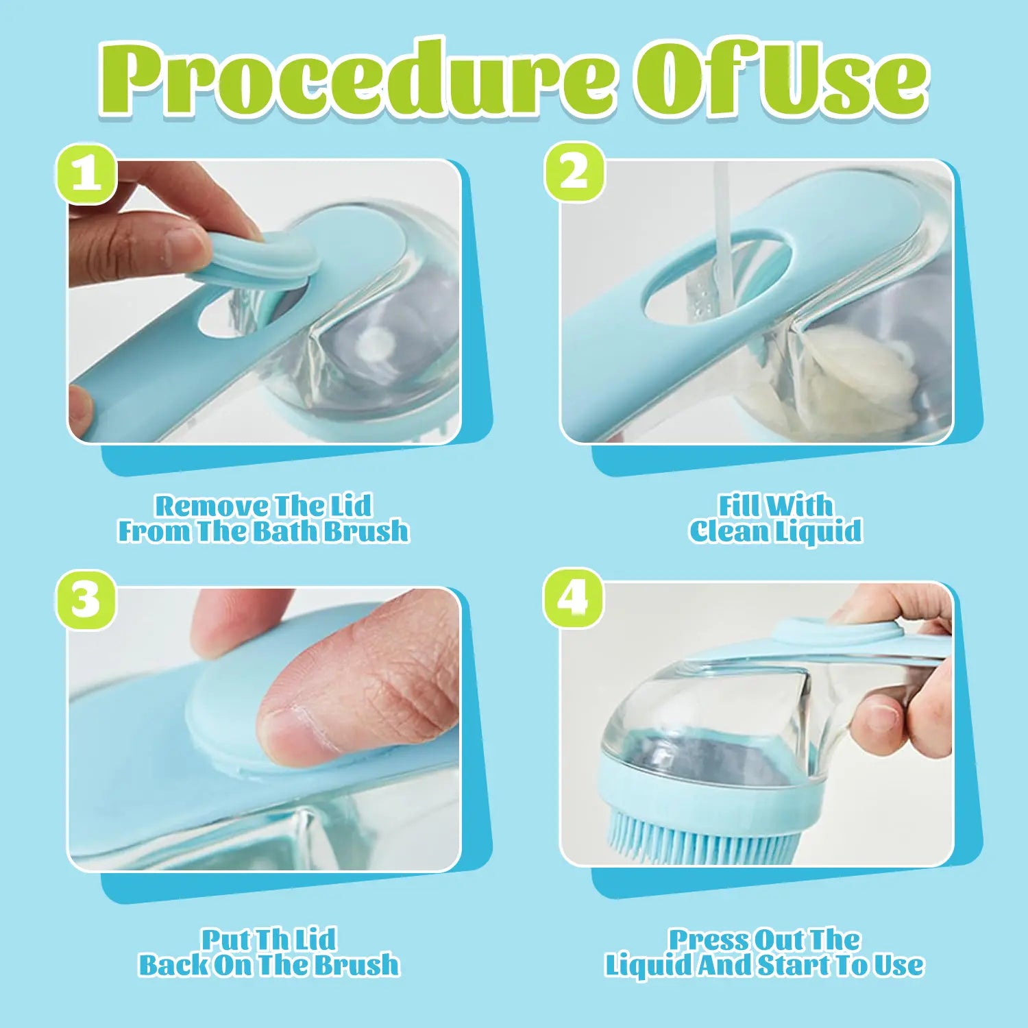 Pet Bath Brush with Integrated Shampoo Dispenser for Dogs and Cats - Ergonomic Design for Gentle Massage and Easy Grooming