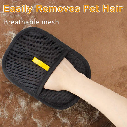 Pet Hair Removal Glove - Electrostatic Brush for Efficient Cat and Dog Hair Removal on Furniture, Carpets, and Car Seats (Black, Single Pack)