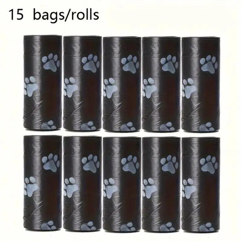 Solid Color Printed Pet Waste Bags, Portable Poop Bag Dispenser for Dog Walks, Easy Clean Cleaning Bags for Pets