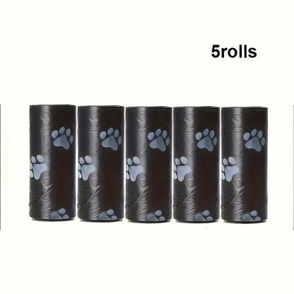 Solid Color Printed Pet Waste Bags, Portable Poop Bag Dispenser for Dog Walks, Easy Clean Cleaning Bags for Pets